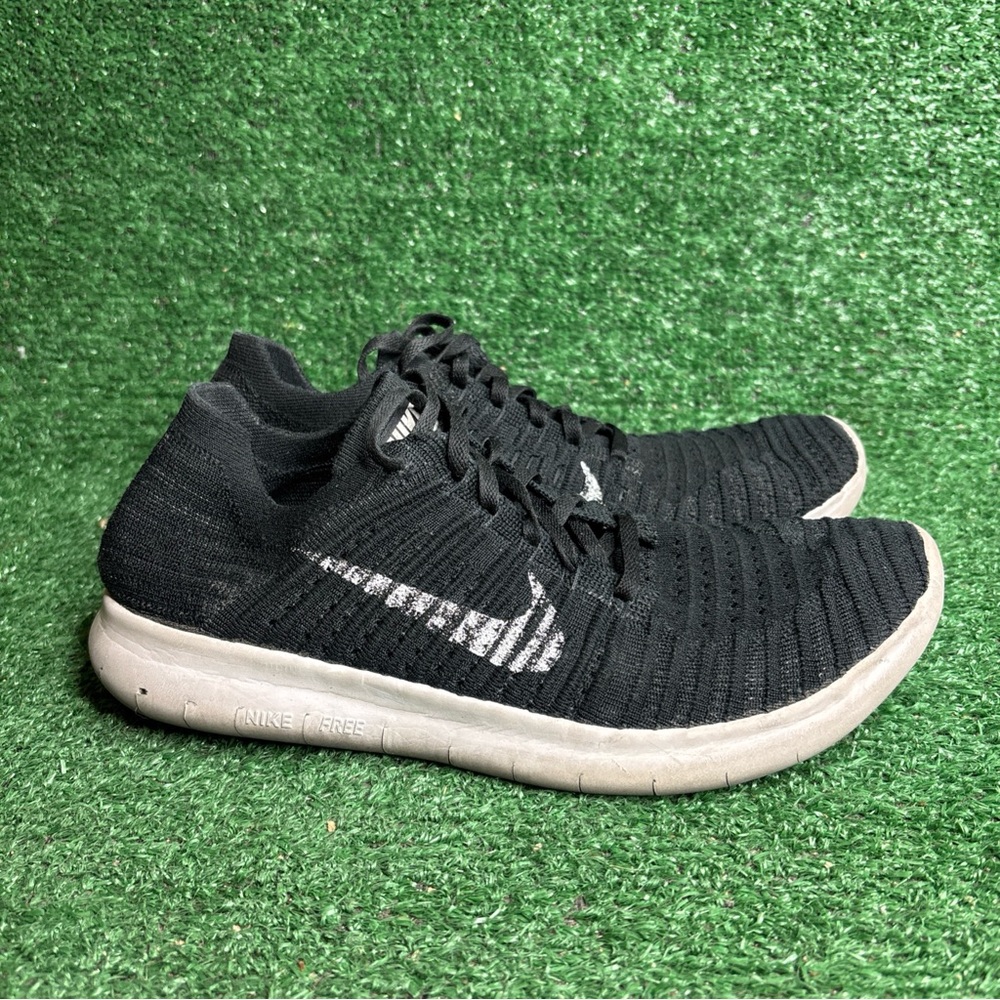 Nike Free RN Flyknit Womens Size 9 Black Athletic Running Shoes Sneakers‎